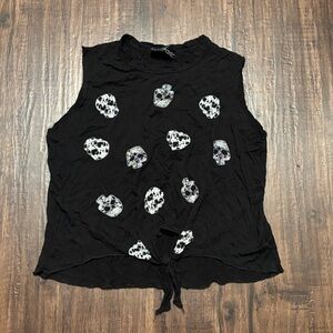 Chic 2 Chic Skull-Embellished Tank Top girls L